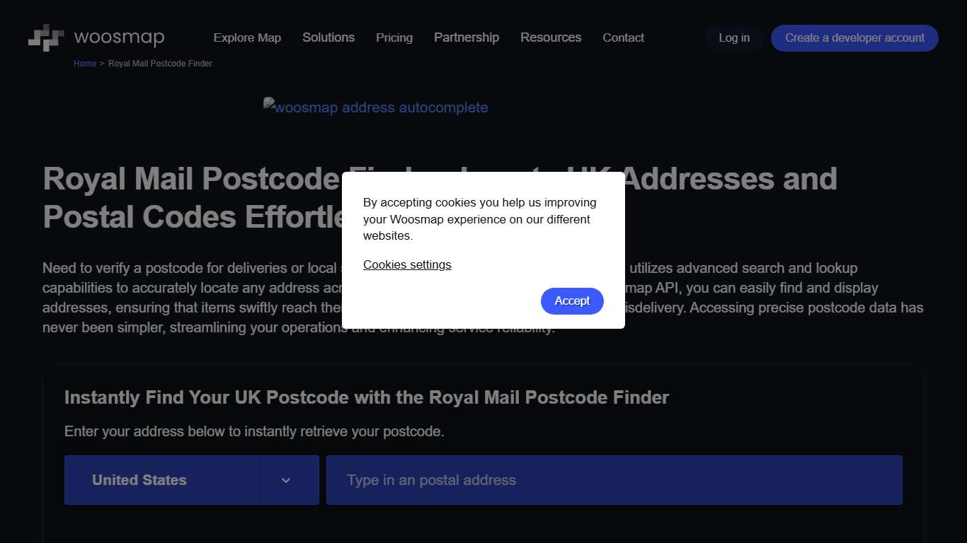 Royal Mail Postcode Finder